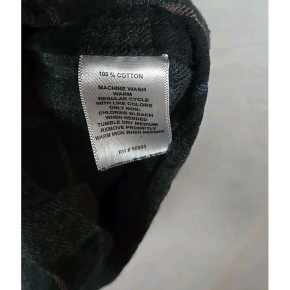 Northcrest Outdoor Flannel Long-Sleeve Button Shirt, Sz XLT, Plaid Black/Gray - Picture 8 of 8